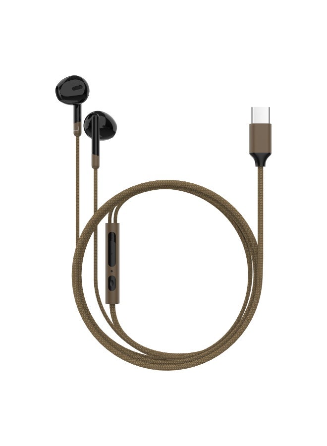 MYX BassX Type-C Wired Stereo Earphones | Ergonomic Design | HD Sound with Deep Bass (Gold Edition) - Image 1